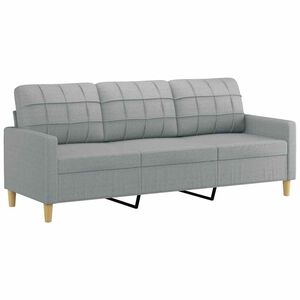 vidaXL Sofa 3-osobowa, jasnoszara, 180 cm, tapicerowana tkaniną