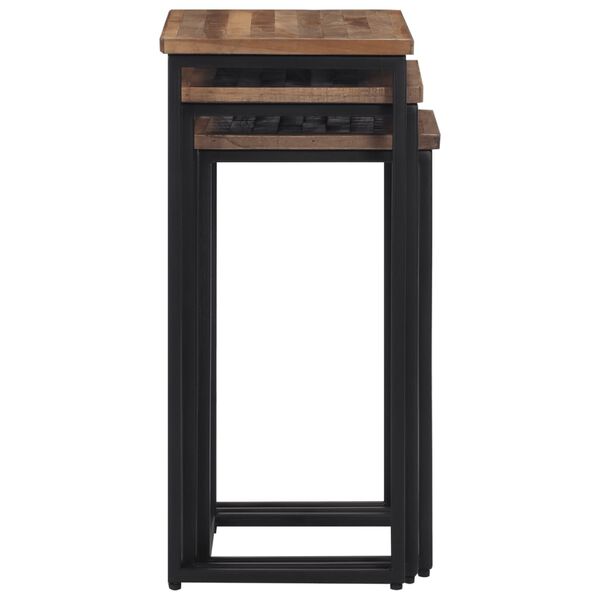 vidaXL Stoliki kawowe wsuwane pod siebie, 3 szt., lite drewno tekowe