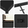 vidaXL Zestaw do jadalni w ogrodzie z poduszką 7 pcs Czarny polirattan