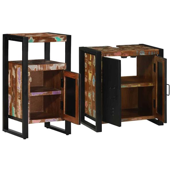 vidaXL Zestaw mebli łazienkowych 2 pcs Lite Drewno Recyklingowe