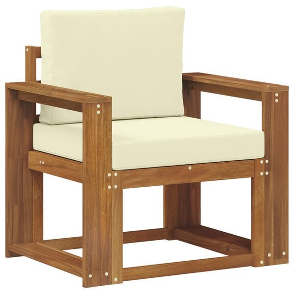 vidaXL Sofa na zewnątrz Lite drewno akacjowe i poliester Naturalny