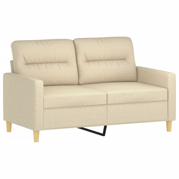 vidaXL 2-osobowa sofa, kremowa, 120 cm, tapicerowana tkaniną
