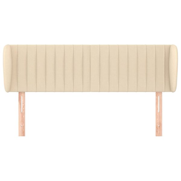 vidaXL Zagł&oacute;wek uszak, kremowy, 147x23x78/88 cm, tkanina