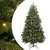 vidaXL Sztuczna choinka z zawiasami 300 LED zielony 270 cm PVC i stal