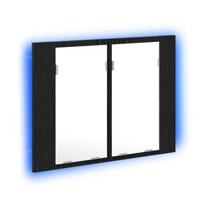 vidaXL Szafka z lustrem do łazienki z p&oacute;łką Czarny Dąb 60 x 12 x 45 cm