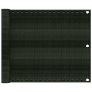 vidaXL Parawan balkonowy, ciemnozielony, 75x300 cm, HDPE