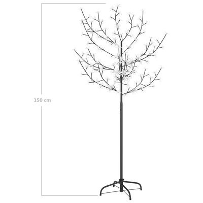 vidaXL Drzewko z lampkami, 120 LED, ciepły biały, kwiat wiśni, 150 cm