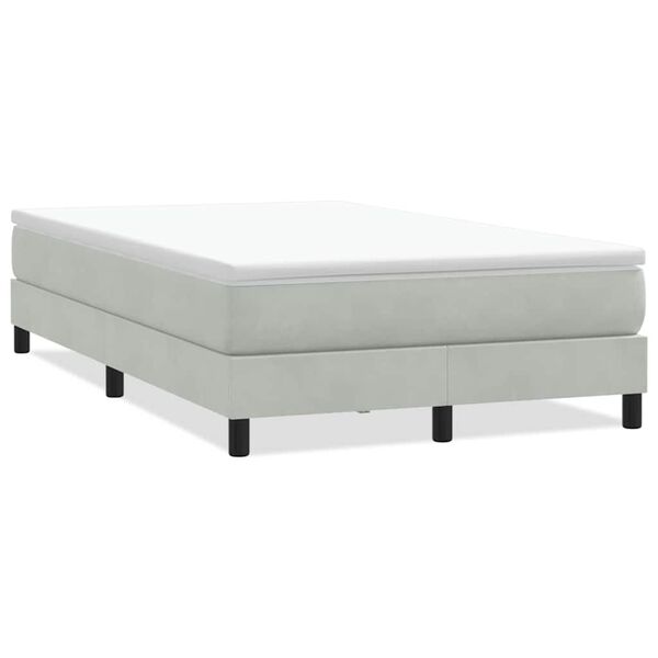 vidaXL Łóżko Box Spring bez materaca Jasnoszary 120x210 cm Aksamit