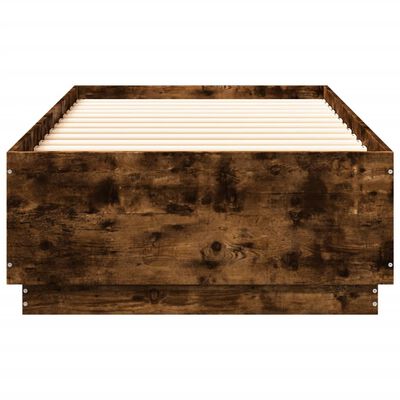 vidaXL Rama łóżka, przydymiony dąb, 100x200cm, materiał drewnopochodny