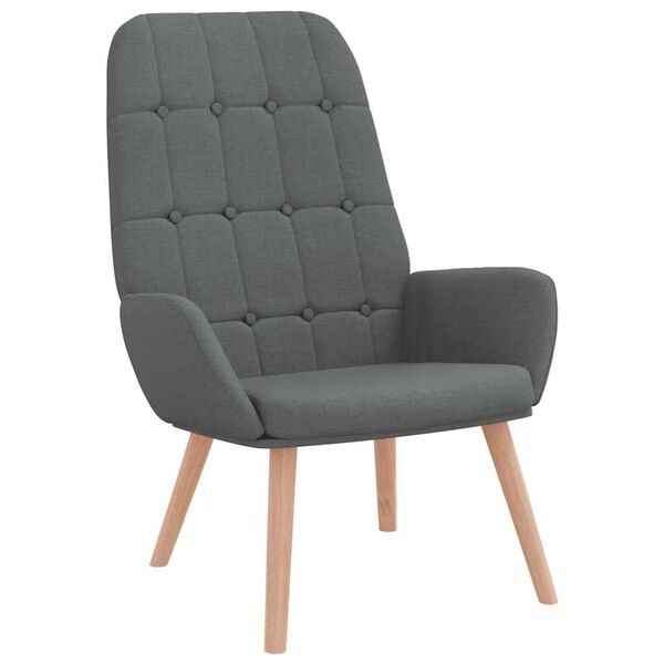 vidaXL Fotel wypoczynkowy, ciemnoszary, obity tkaniną