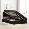 vidaXL Ł&oacute;żko z miejscem na przechowywanie i LED Czarny 120 x 190 cm