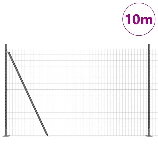 vidaXL Ogrodzenie z słupkiem Szary 1,6 x 10 m Stal i PVC
