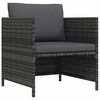 vidaXL Sofa ogrodowa z poduszkami, szara, polirattanowa