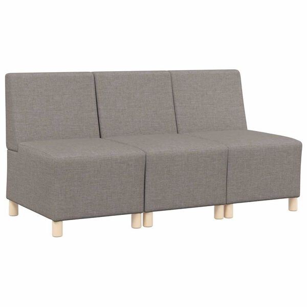 vidaXL Modułowa sofa bez podłokietnik&oacute;w 3 pcs Ciemnoszary