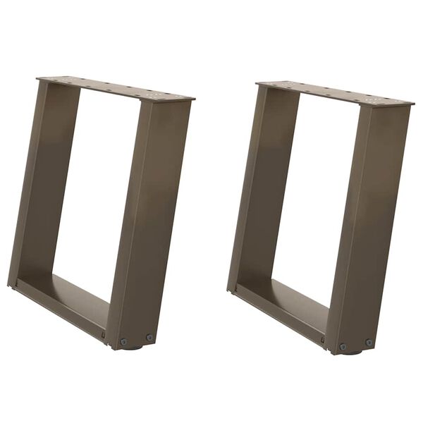 vidaXL Nogi do stolika kawowego w kształcie litery U 2 szt. Naturalna stal 50x(42-43) cm Stal