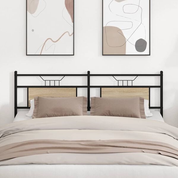 vidaXL Wymienne wezgłowie Sonoma Oak 180 cm Drewno i stal konstrukcyjna