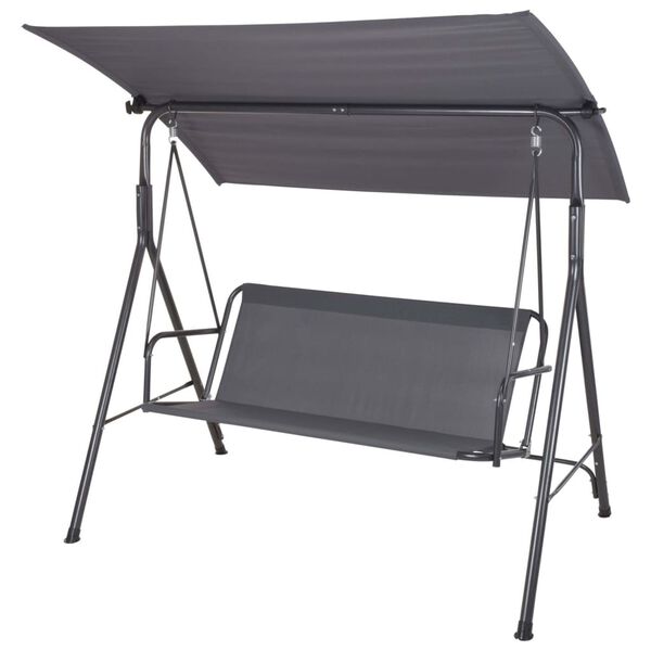 ProGarden Huśtawka ogrodowa z zadaszeniem, ciemnoszara