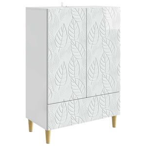 vidaXL Bufet Biały wysoki połysk 66 x 34,5 x 95 cm Drewno inżynieryjne