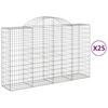 vidaXL Kosze gabionowe, 25 szt, 200x50x120/140cm, galwanizowane żelazo