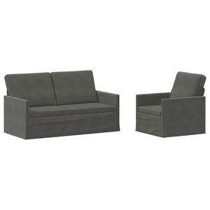 vidaXL Zestaw Sof 2 pcs ciemnoszary Tkanina sztruksowa