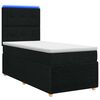 vidaXL Ł&oacute;żko z box spring LED z materacem Czarny 90 x 200 cm tkanina