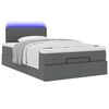 vidaXL Ł&oacute;żko otomana z materacem i LED, ciemnoszary, 120x200 cm