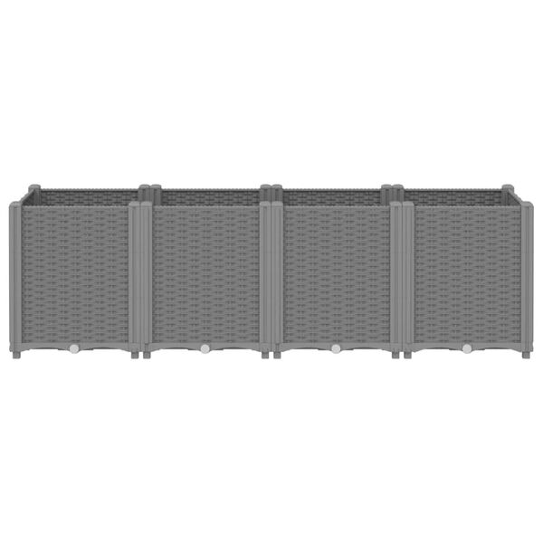 vidaXL Donica ogrodowa, jasnoszara, 160x40x53 cm, PP