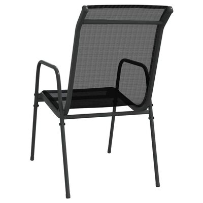 vidaXL Krzesła ogrodowe, 4 szt., stal i tworzywo textilene, czarne