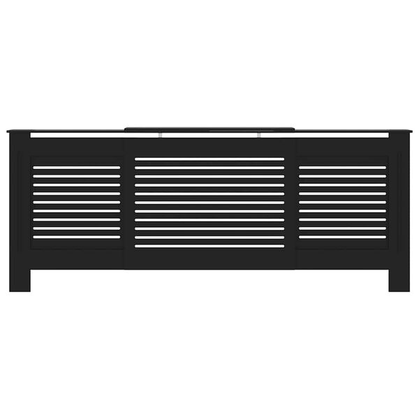 vidaXL Osłona na kaloryfer, MDF, czarna, 205 cm