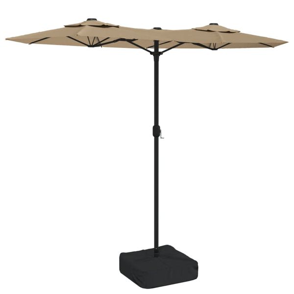 vidaXL Podwójny parasol ogrodowy, taupe, 316x145 cm