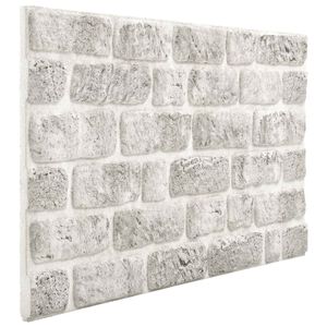 vidaXL Panele ścienne 10 pcs jasnoszary 100 x 50 cm Pianka EPS