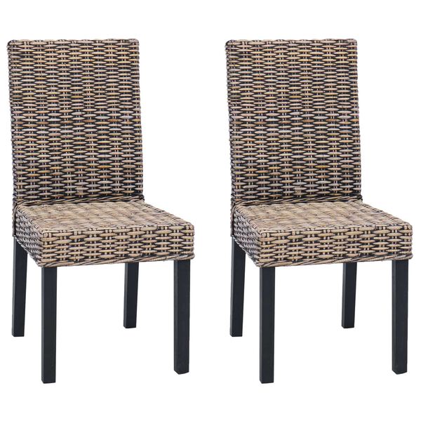 vidaXL Krzesło jadalniane 2 pcs Czarne pranie 45 x 54 x 93 cm