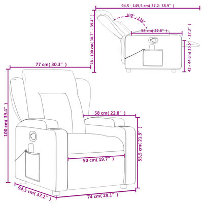 vidaXL Rozkładany fotel masujący, brązowy, obity sztuczną skórą