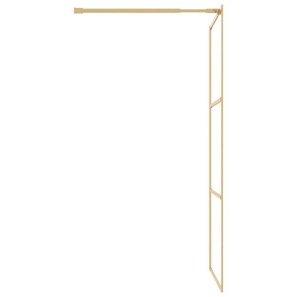 vidaXL Ścianka prysznicowa, przezroczyste szkło ESG, złota, 115x195 cm