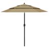 vidaXL 3-poziomowy parasol na aluminiowym słupku, taupe, 2,5 m