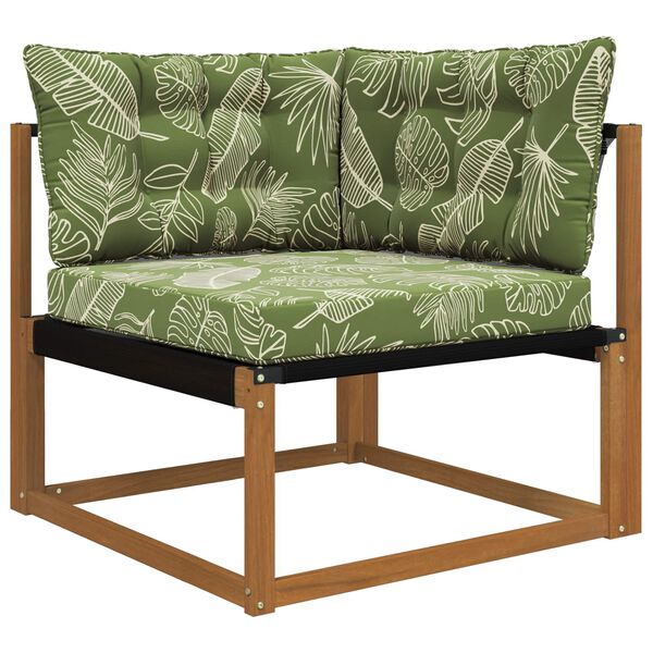 vidaXL Poduszka do sofy na zewnątrz 3 pcs Wz&oacute;r liścia Poliester