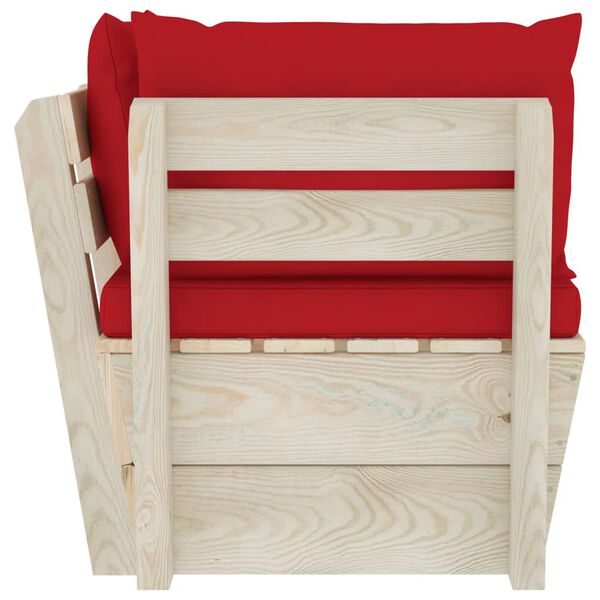 vidaXL Ogrodowa sofa narożna z palet z poduszkami, impregnowany świerk