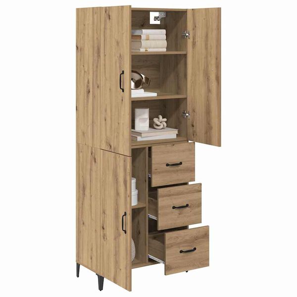 vidaXL Highboard z szufladą Dąb rzemieślniczy 69,5 x 34 x 180 cm