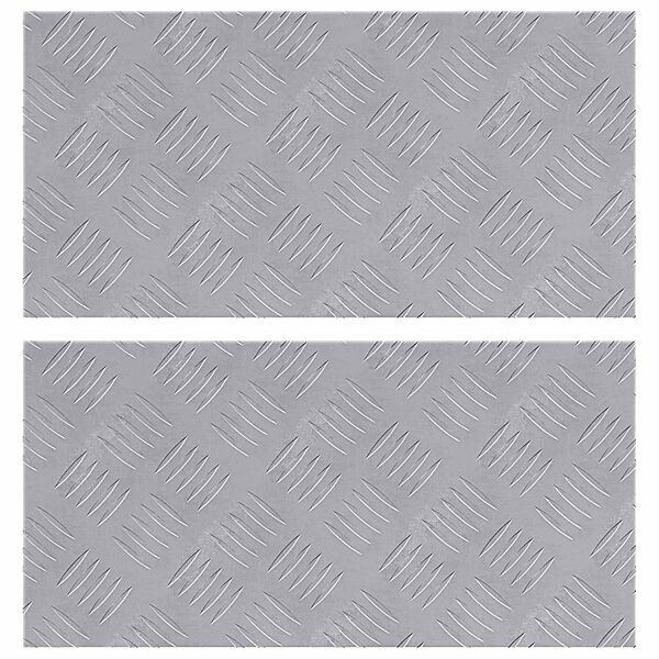 vidaXL Stopień Prostokątny 2 pcs Srebrny 50 x 25 cm Aluminium