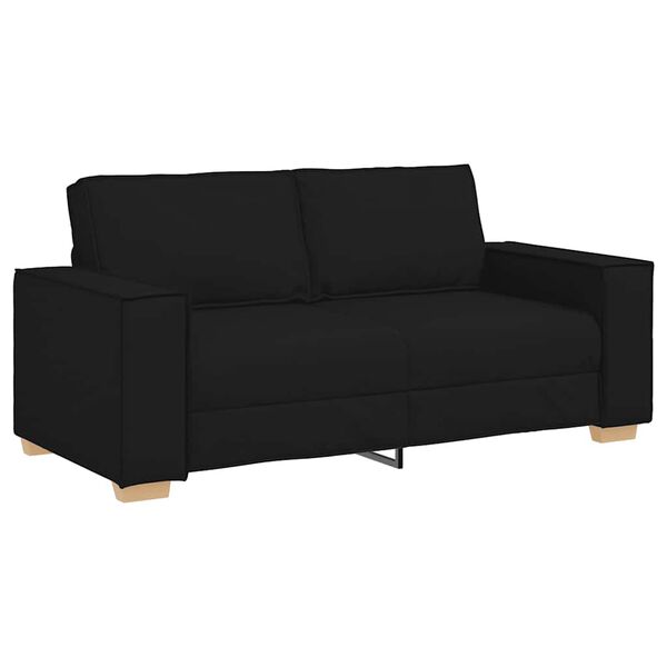 vidaXL Sofa 2-osobowa Czarna 180x78x84 cm Tkanina