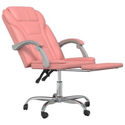 vidaXL Rozkładany fotel biurowy, różowy, sztuczna skóra