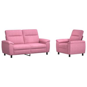 vidaXL Zestaw Sof 2 pcs r&oacute;żowy tkanina