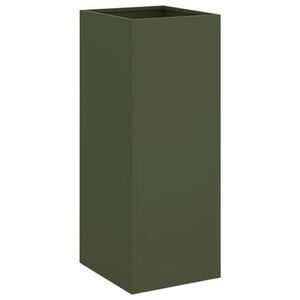 vidaXL Donica, oliwkowa, 32x29x75 cm, stal
