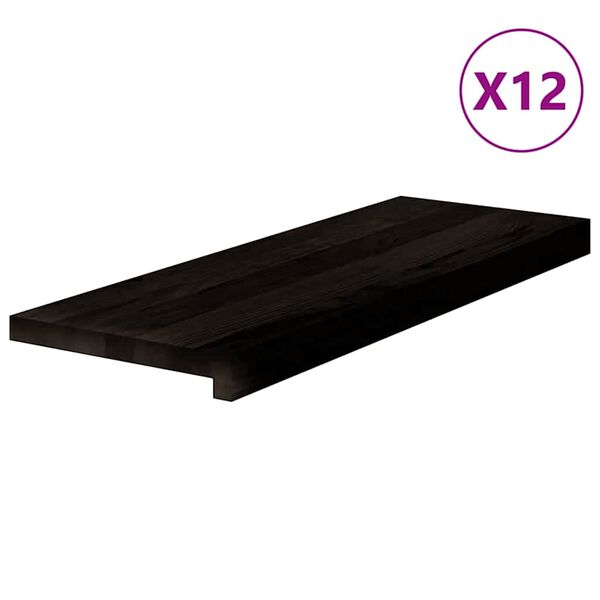 vidaXL Stopnie schodowe 12 szt. brązowe 70x25x2 cm lite drewno dębowe