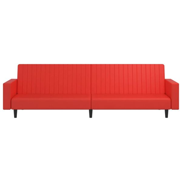 vidaXL 2-osobowa sofa, czerwona, sztuczna sk&oacute;ra