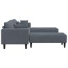vidaXL Sofa z poduszką 3 pcs Ciemnoszary Aksamit