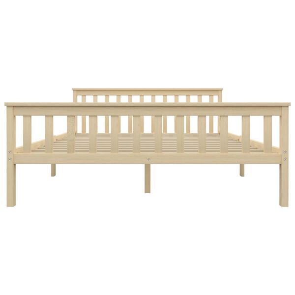 vidaXL Rama łóżka, naturalna, lite drewno sosnowe, 160 x 200 cm