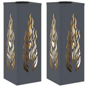 vidaXL Słoneczna LED lampa na ścieżkę 2 pcs Antracyt