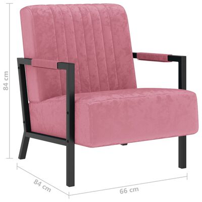 vidaXL Fotel różowy, aksamitny