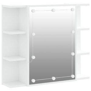 vidaXL Szafka z lustrem i oświetleniem LED, biała, 70x16,5x60 cm